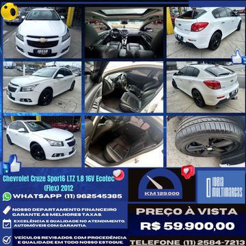 O seu novo Chevrolet  está te esperando aqui na Ideia multimarcas
Tenha uma Ideia inteligente, pense na ideia multimarcas! 
 
🏆Cruze - 2012
⭐ Financiamento Facilitado
🤝 Aceitamos Troca
Excelente opção para quem busca um carro econômico, nos dias de hoje é importante né? O carro está muito conservado e tem garantia!
👉 Trabalhamos com todas as marcas e modelos de veículos.
 
☑️ Marca - Chevrolet
☑️ Modelo - Cruze
☑️ Cor - Branco
☑️ Versão - Sport6 LTZ 1.8
☑️ Combustível - Álcool/Gasolina
☑️ Câmbio - Manual
☑️ Km - 129.000
☑️ Ano - 2012
☑️ Final da placa 2
 
A Ideia Multimarcas tem ótimos seminovos com as melhores oportunidades de pagamento!
 
💵 Preço - R$ 59.900
-------------------------------------------------
#cruze #chevrolet #cruzefamily #chevroletcruze #cruzeculture #chevy #car #elitecruzes #cruzeteam #cruzenation #chevycruze #gm #tuning #cruzeltz #cars #cruzers #cruzeclub #chevroletcruzeofficial #cruzelife #kia #mercedes #chevroletperformance #ford #sedan #audi #cruzevideos #cruzeturbo #turbo #holdencruze #chevroletcruzeclub
 
Quer comprar um carro bom, bonito e barato? Só aqui na Ideia multimarcas! Nós trabalhamos há anos no mercado dando o melhor ao nosso cliente. Aqui tem segurança para você e toda a sua família. Venha nos visitar e conhecer as melhores condições