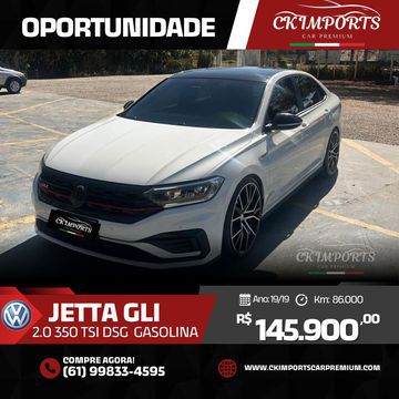VOLKSWAGEN JETTA GLI 2.0 350 TSI DSG GASOLINA
▃▃▃▃▃▃▃▃▃▃▃▃▃▃▃▃▃▃▃
*☑️Ano: 2019/19*
*☑️Km: 86.000*
*☑️Fabricante: Volkswagen*
*☑️Modelo: JETTA GLI*
*☑️Versão: 2.0 350 TSI DSG GASOLINA*
*☑️Tração : Dianteira*
*☑️Cor: Branco*
*☑️Interno: Preto*
*☑️Cambio: Automático*
*☑️Carroceria: Sedan*
*☑️Combustível: Gasolina*
*☑️Downpipe*
*☑️Escape em Inox*
*☑️Velas Rs7*
*☑️Filtro K&N*
*☑️Inbox e inlet + mufler delete forge Motorsport*
*☑️Molas Eibach*
*☑️Remap by Nicolas (NC motorsport)*
*☑️Airbag*
*☑️Computador de Bordo*
*☑️Ar Condicionado*
*☑️Rodas Aro 20 Modelo Audi Q8*
*☑️Revisões Feitas*
*☑️Revisões em Dia* 
*☑️Interior: Ok*
*☑️Pneu: Ok*
*☑️IPVA 2024: Pago*
*📍Localização: DF*
▃▃▃▃▃▃▃▃▃▃▃▃▃▃▃▃▃▃▃
*📊FIPE R$ 151.298,00*
▃▃▃▃▃▃▃▃▃▃▃▃▃▃▃▃▃▃▃
*📊Valor Médio Webmotors R$ 179.990,00*
▃▃▃▃▃▃▃▃▃▃▃▃▃▃▃▃▃▃▃
*📈~De R$ 169.900,00~*
▃▃▃▃▃▃▃▃▃▃▃▃▃▃▃▃▃▃▃
*📉POR R$ 145.900,00*
▃▃▃▃▃▃▃▃▃▃▃▃▃▃▃▃▃▃▃
*🏦FORMAS DE PAGAMENTO*
————————————————-
*• A Vista Pix ou Transferência* 
*• Financiamento*
*• Carta de Crédito*
*• Cartão Crédito*
▃▃▃▃▃▃▃▃▃▃▃▃▃▃▃▃▃▃▃
* 🏦 Trabalhamos com os melhores BANCOS para uma melhor aprovação;*
————————————————-
*• ITAU*
*• BV*
*• Banco Pan*
*• Santander*
*• Banco Safra*
*• Banco Alfa*
*• Bradesco*
*• Banco C6*
▃▃▃▃▃▃▃▃▃▃▃▃▃▃▃▃▃▃▃
*_ SEGURO AUTO_*
• Trabalhamos Com Todas as Seguradoras.
*• TOKIO MARINE*
*• HDI*
*• Porto Seguro*
*• Allianz*
*• Mapfre*
*• Bradesco*
*• Itaú*
*• Suhai*
▃▃▃▃▃▃▃▃▃▃▃▃▃▃▃▃▃▃▃
*_CK IMPORTS CAR PREMIUM_*
*📱(61) 99833-4595 WhatsApp*
*🖥 https://ckimportscarpremium.com
*📱Instagram.com/ckimports
▃▃▃▃▃▃▃▃▃▃▃▃▃▃▃▃▃▃▃