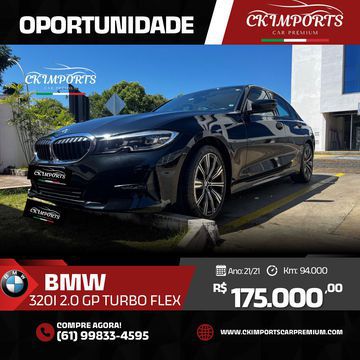 BMW 320 2.0 GP TURBO FLEX 
▃▃▃▃▃▃▃▃▃▃▃▃▃▃▃▃▃▃▃
*☑️Ano: 2021/21*
*☑️Km: 94.000*
*☑️Fabricante: BMW*
*☑️Modelo: 320I*
*☑️Versão: 2.0 GP Turbo*
*☑️Tração : Traseira*
*☑️Cor: Preto*
*☑️Interno: Claro*
*☑️Cambio: Automático*
*☑️Bancos Em Couro*
*☑️Carroceria: Sedan*
*☑️Combustível: Flex*
*☑️Airbag*
*☑️Computador de Bordo*
*☑️Ar Condicionado*
*☑️Rodas de Liga Leve*
*☑️Revisões na Concessionária até fim da garantia*
*☑️Revisões em Dia* 
*☑️Interior: Ok*
*☑️Pneu: Ok*
*☑️IPVA 2025: Pago*
*📍Localização: DF*
▃▃▃▃▃▃▃▃▃▃▃▃▃▃▃▃▃▃▃
*📊FIPE R$ 192.328,00*
▃▃▃▃▃▃▃▃▃▃▃▃▃▃▃▃▃▃▃
*📊Valor Médio Webmotors R$ 193.740,32*
▃▃▃▃▃▃▃▃▃▃▃▃▃▃▃▃▃▃▃
*📈~De R$ 185.900,00~*
▃▃▃▃▃▃▃▃▃▃▃▃▃▃▃▃▃▃▃
*📉POR R$ 175.000,00*
▃▃▃▃▃▃▃▃▃▃▃▃▃▃▃▃▃▃▃
*🏦FORMAS DE PAGAMENTO*
————————————————-
*• A Vista Pix ou Transferência* 
*• Financiamento*
*• Carta de Crédito*
*• Cartão Crédito*
▃▃▃▃▃▃▃▃▃▃▃▃▃▃▃▃▃▃▃
* 🏦 Trabalhamos com os melhores BANCOS para uma melhor aprovação;*
————————————————-
*• ITAU*
*• BV*
*• Banco Pan*
*• Santander*
*• Banco Safra*
*• Banco Alfa*
*• Bradesco*
*• Banco C6*
▃▃▃▃▃▃▃▃▃▃▃▃▃▃▃▃▃▃▃
*_ SEGURO AUTO_*
• Trabalhamos Com Todas as Seguradoras.
*• TOKIO MARINE*
*• HDI*
*• Porto Seguro*
*• Allianz*
*• Mapfre*
*• Bradesco*
*• Itaú*
*• Suhai*
▃▃▃▃▃▃▃▃▃▃▃▃▃▃▃▃▃▃▃
*_CK IMPORTS CAR PREMIUM_*
*📱(61) 99833-4595 WhatsApp*
*🖥 https://ckimportscarpremium.com
*📱Instagram.com/ckimports
▃▃▃▃▃▃▃▃▃▃▃▃▃▃▃▃▃▃▃