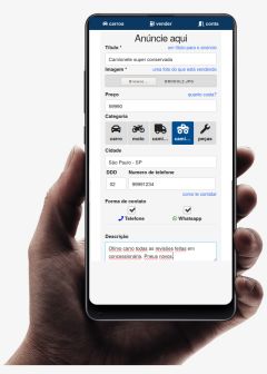 Aplicativo de carros usados gratis e mais simples para anunciar.